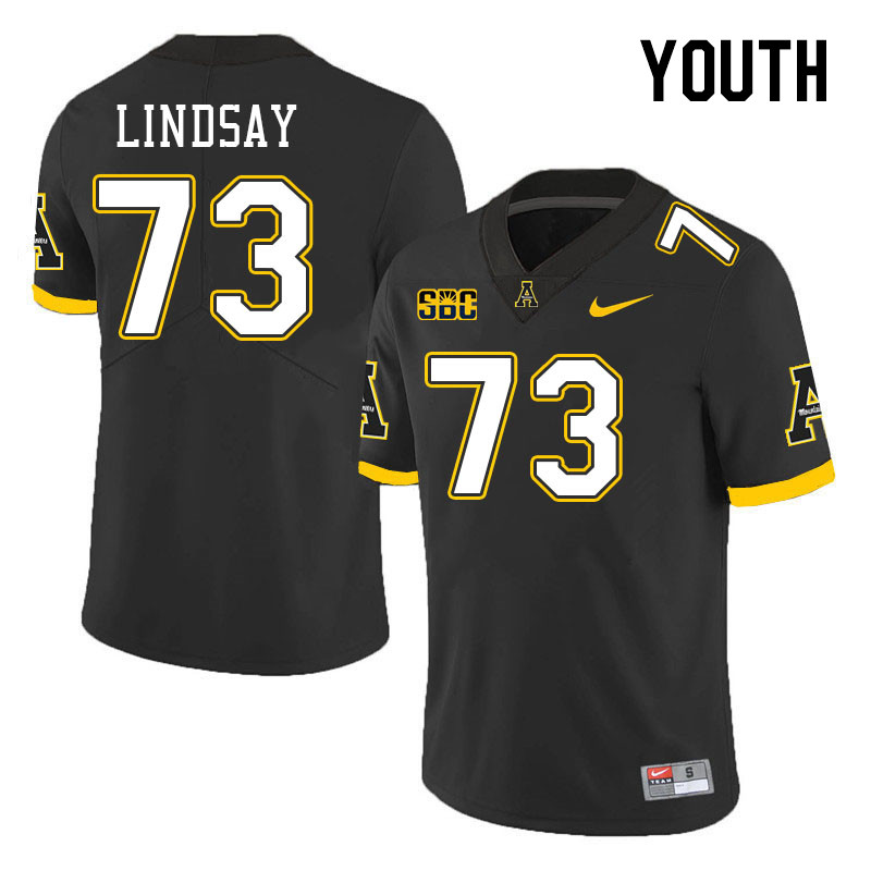 Youth #73 Jaden Lindsay Appalachian State Mountaineers College Football Jerseys Stitched Sale-Black - Click Image to Close